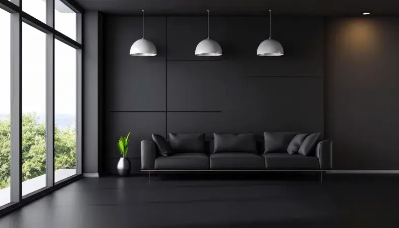 black vinyl flooring living area
